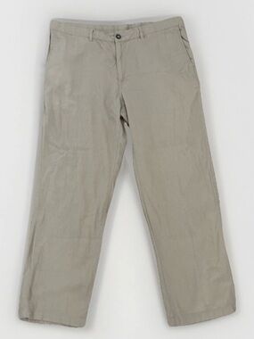 Tasso Elba Island Linen Beige Drawstring Pants Womens L  Beach Coastal Vacation